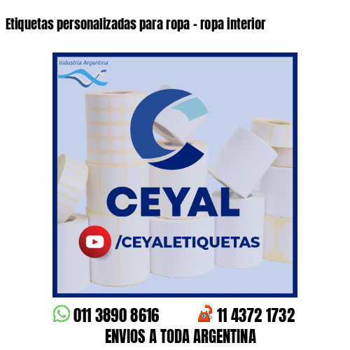Etiquetas personalizadas para ropa - ropa interior