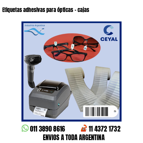Etiquetas adhesivas para ópticas – cajas
