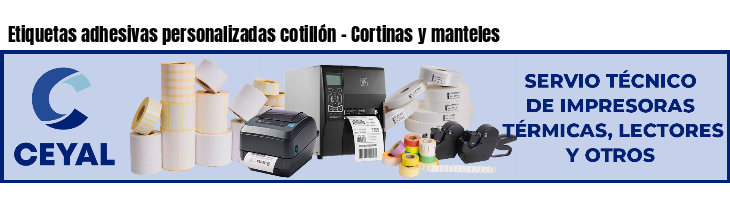 Etiquetas adhesivas personalizadas cotillón - Cortinas y manteles