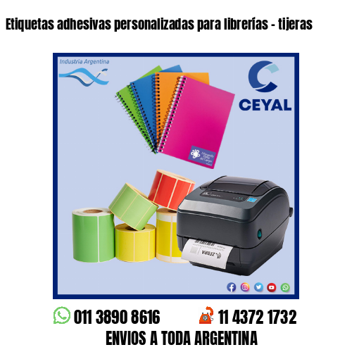 Etiquetas adhesivas personalizadas para librerías – tijeras