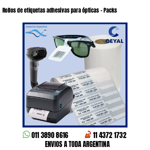 Rollos de etiquetas adhesivas para ópticas – Packs