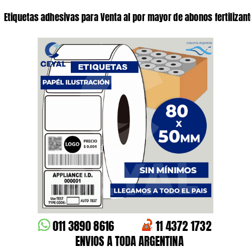 Etiquetas adhesivas para Venta al por mayor de abonos fertilizantes