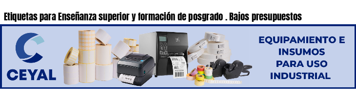 Etiquetas para Enseñanza superior y formación de posgrado . Bajos presupuestos