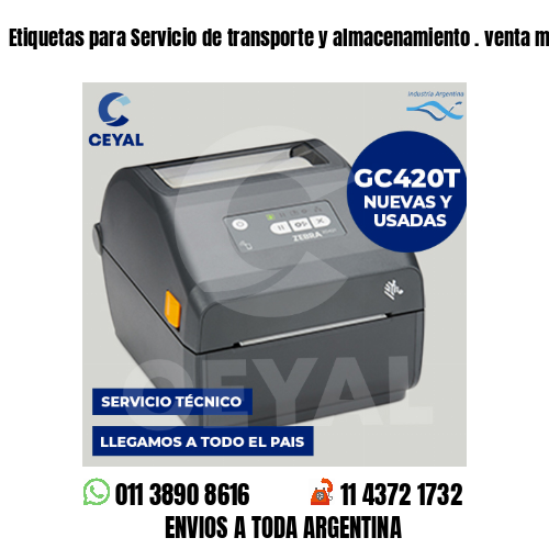 Etiquetas para Servicio de transporte y almacenamiento . venta mayorista