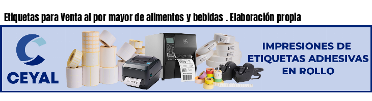Etiquetas para Venta al por mayor de alimentos y bebidas . Elaboración propia