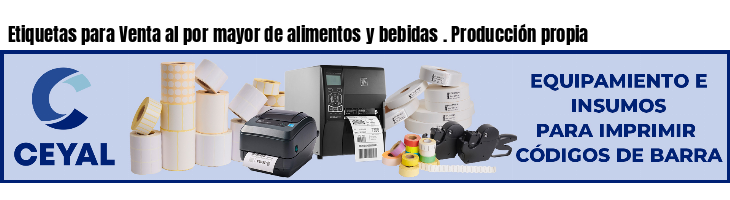 Etiquetas para Venta al por mayor de alimentos y bebidas . Producción propia