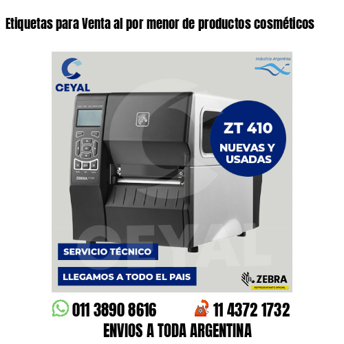 Etiquetas para Venta al por menor de productos cosméticos