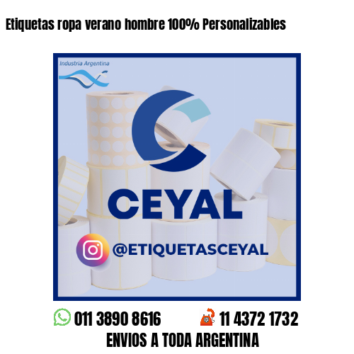 Etiquetas ropa verano hombre 100% Personalizables