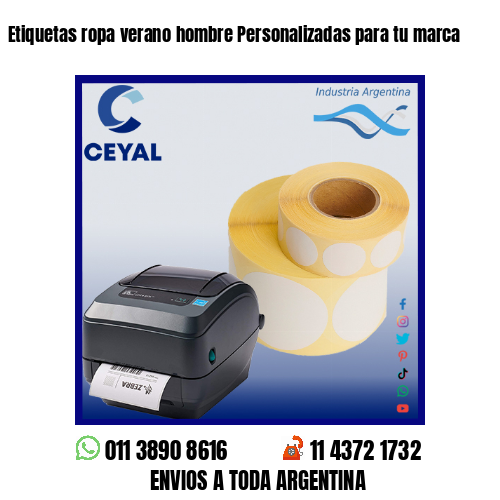 Etiquetas ropa verano hombre Personalizadas para tu marca