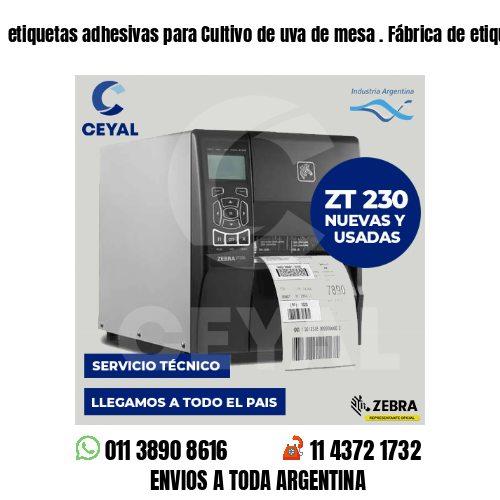 etiquetas adhesivas para Cultivo de uva de mesa . Fábrica de etiquetas
