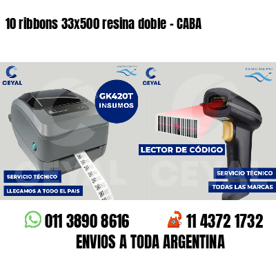 10 ribbons 33x500 resina doble - CABA