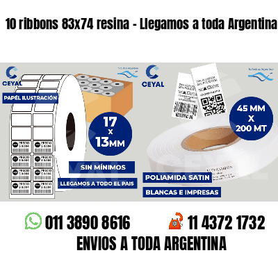 10 ribbons 83x74 resina - Llegamos a toda Argentina