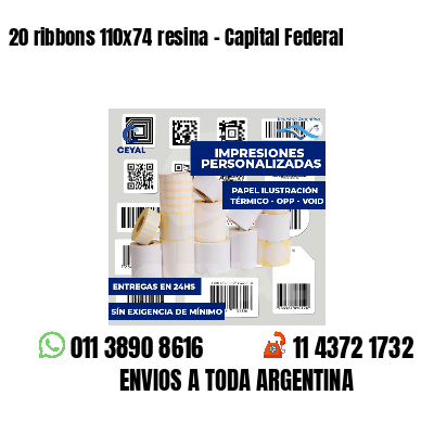 20 ribbons 110x74 resina - Capital Federal