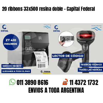 20 ribbons 33x500 resina doble - Capital Federal