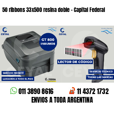 50 ribbons 33x500 resina doble - Capital Federal