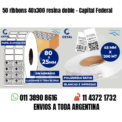 50 ribbons 40x300 resina doble - Capital Federal