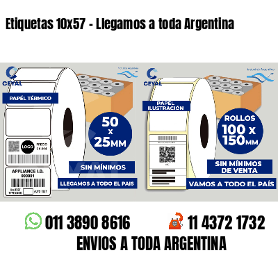 Etiquetas 10x57 - Llegamos a toda Argentina