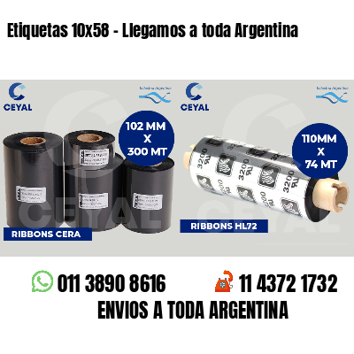 Etiquetas 10x58 - Llegamos a toda Argentina