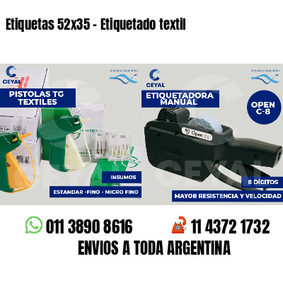 Etiquetas 52x35 - Etiquetado textil