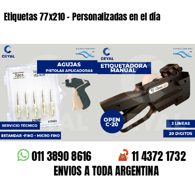 Etiquetas 77x210 - Personalizadas en el día