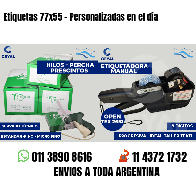 Etiquetas 77x55 - Personalizadas en el día