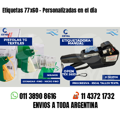Etiquetas 77x60 - Personalizadas en el día