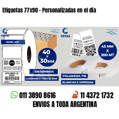 Etiquetas 77x90 - Personalizadas en el día