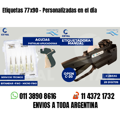 Etiquetas 77x90 - Personalizadas en el día