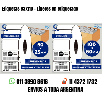 Etiquetas 83x110 - Líderes en etiquetado