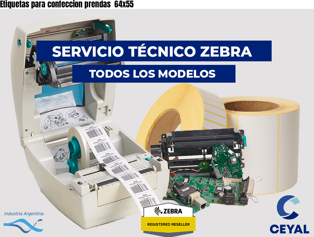 Etiquetas para confeccion prendas 64x55