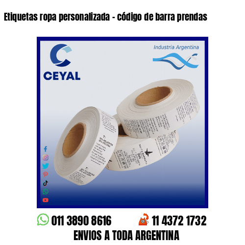 Etiquetas ropa personalizada – código de barra prendas