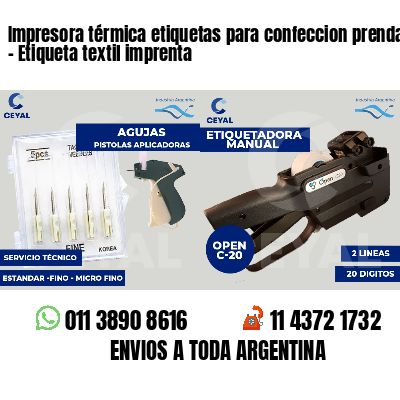Impresora térmica etiquetas para confeccion prendas - Etiqueta textil imprenta
