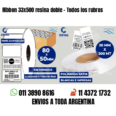 Ribbon 33x500 resina doble - Todos los rubros