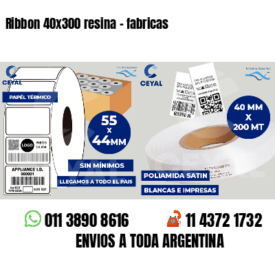 Ribbon 40x300 resina - fabricas