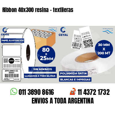 Ribbon 40x300 resina - textileras
