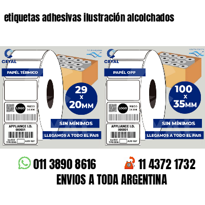etiquetas adhesivas ilustración alcolchados