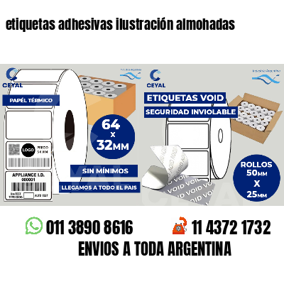 etiquetas adhesivas ilustración almohadas