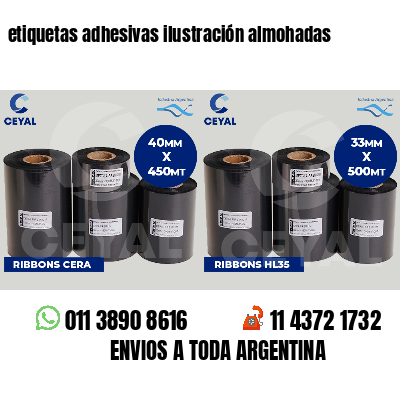 etiquetas adhesivas ilustración almohadas