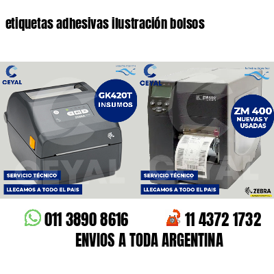 etiquetas adhesivas ilustración bolsos