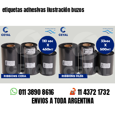 etiquetas adhesivas ilustración buzos