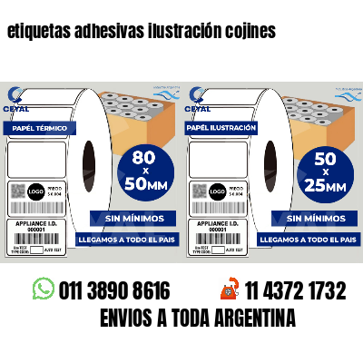 etiquetas adhesivas ilustración cojines