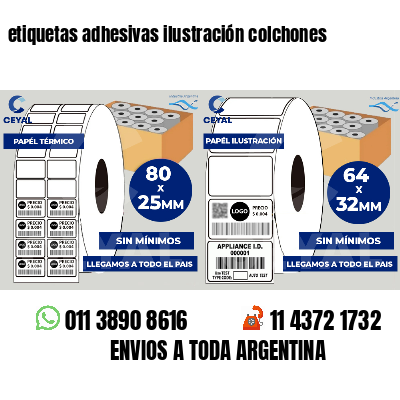 etiquetas adhesivas ilustración colchones