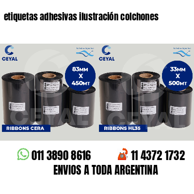 etiquetas adhesivas ilustración colchones