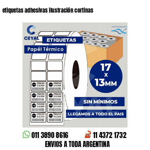 etiquetas adhesivas ilustración cortinas