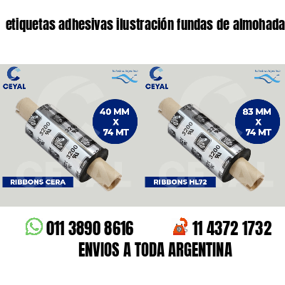 etiquetas adhesivas ilustración fundas de almohadas