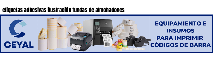 etiquetas adhesivas ilustración fundas de almohadones