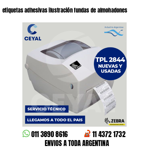 etiquetas adhesivas ilustración fundas de almohadones