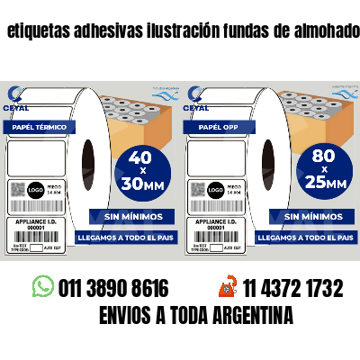 etiquetas adhesivas ilustración fundas de almohadones