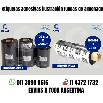 etiquetas adhesivas ilustración fundas de almohadones