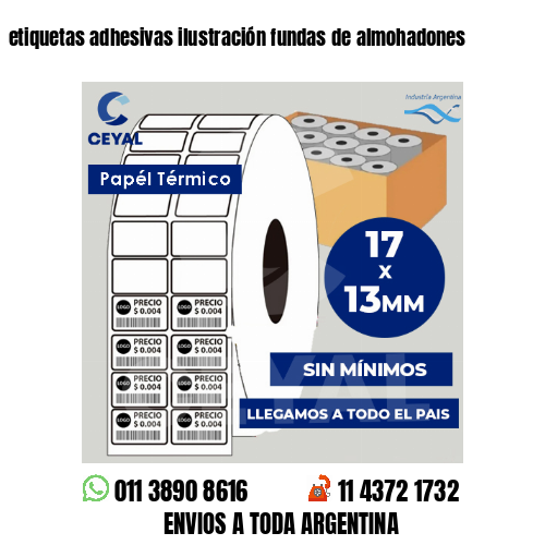 etiquetas adhesivas ilustración fundas de almohadones